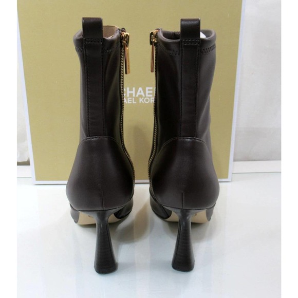 Michael Kors Clara Mid Side Zip Pointed Toe Heeled Dress Booties Brown size 7 - Picture 5 of 6